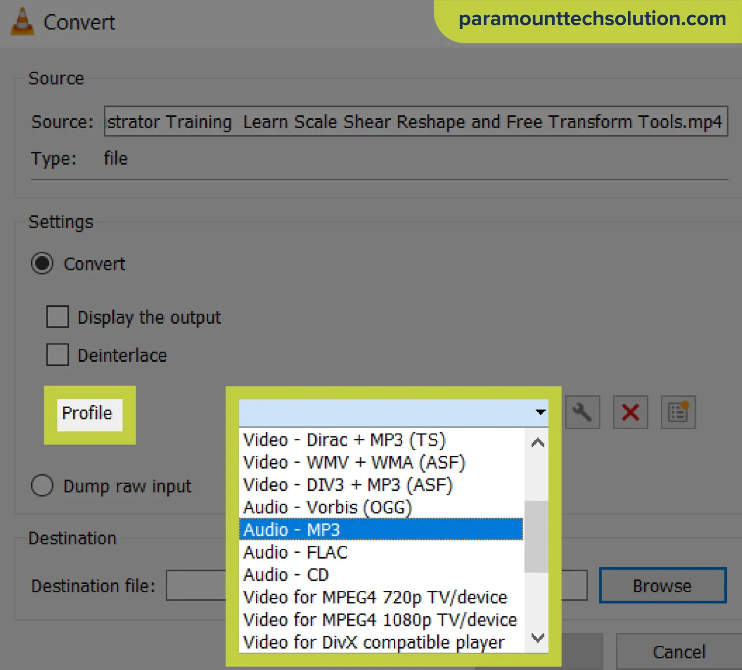 Change different formats as your choice for your video to be converted