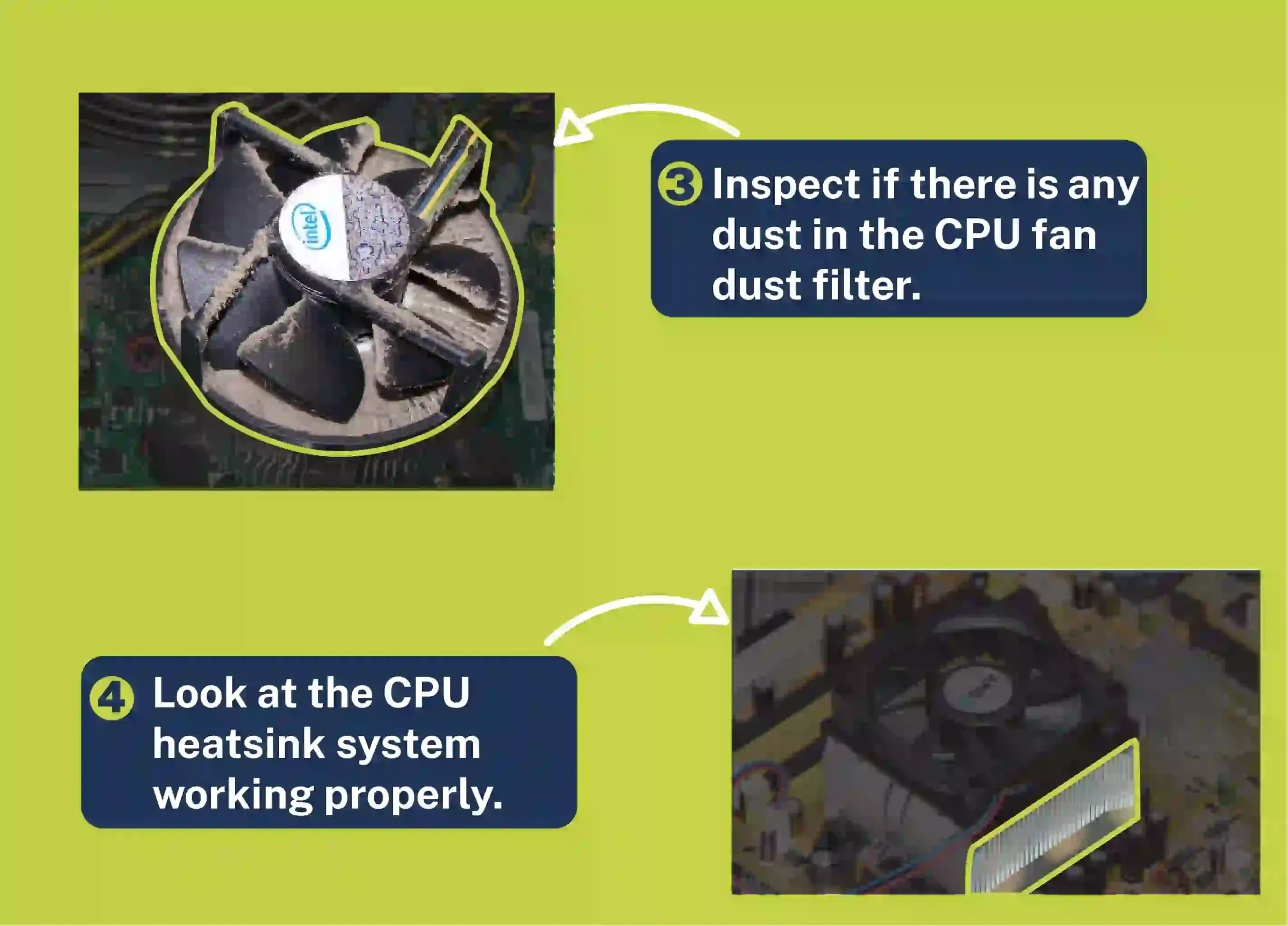 After chnaging CPU fan direction inspect if there is any dust