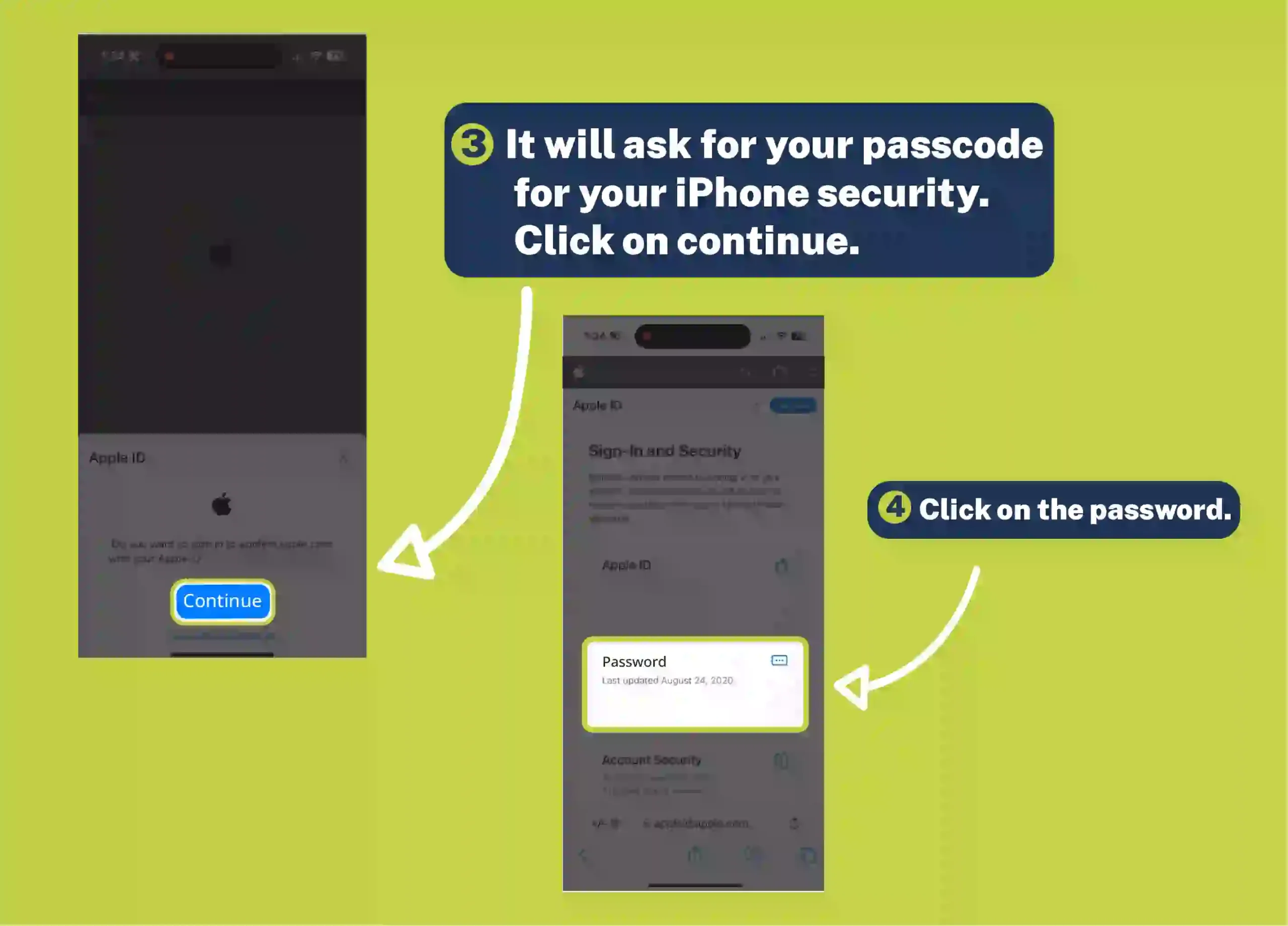 how to change your Apple ID password on an iPhone using passcode