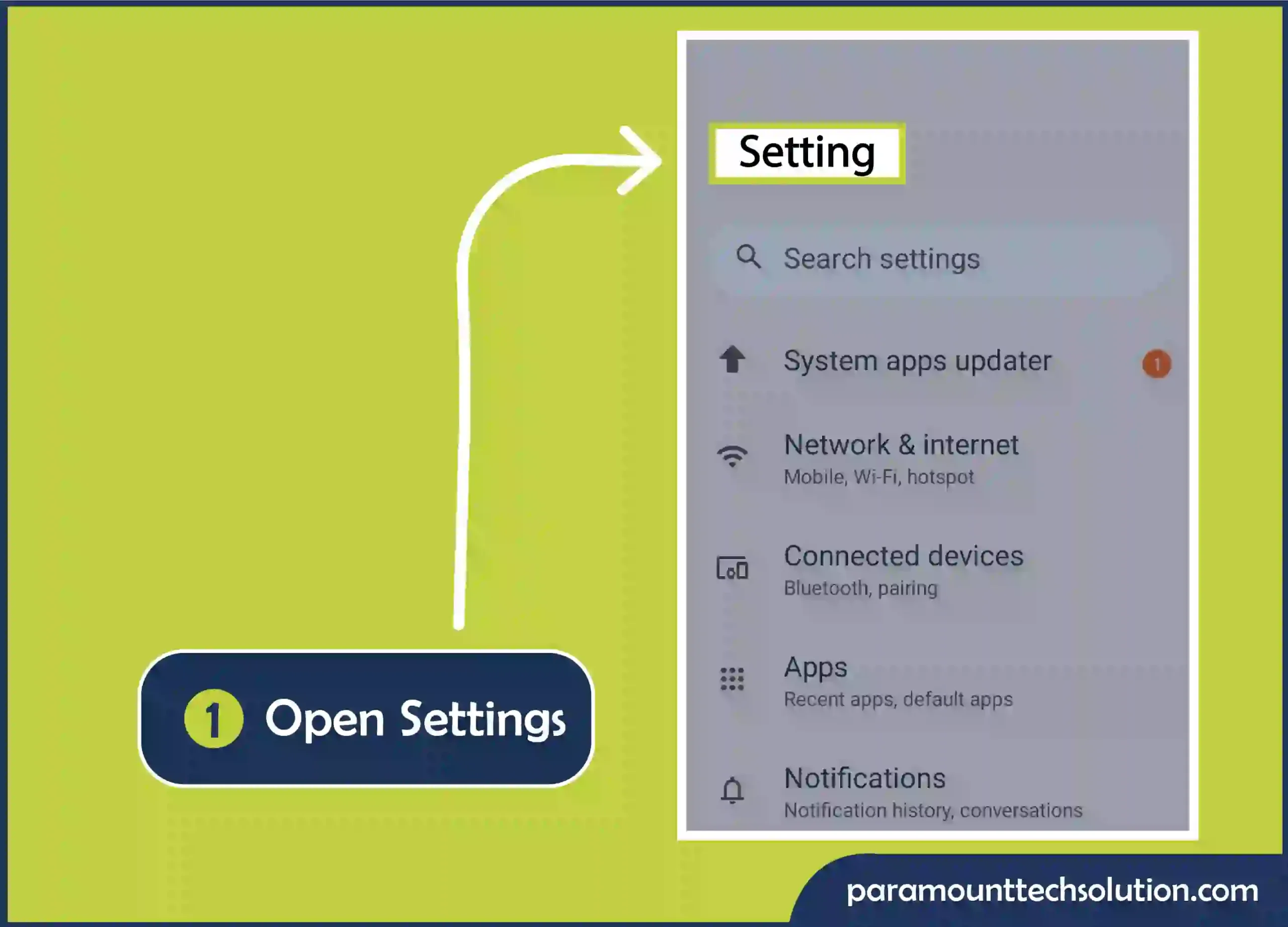 Show my Email Address and Password in Mobile Android Step 1: Open Settings.