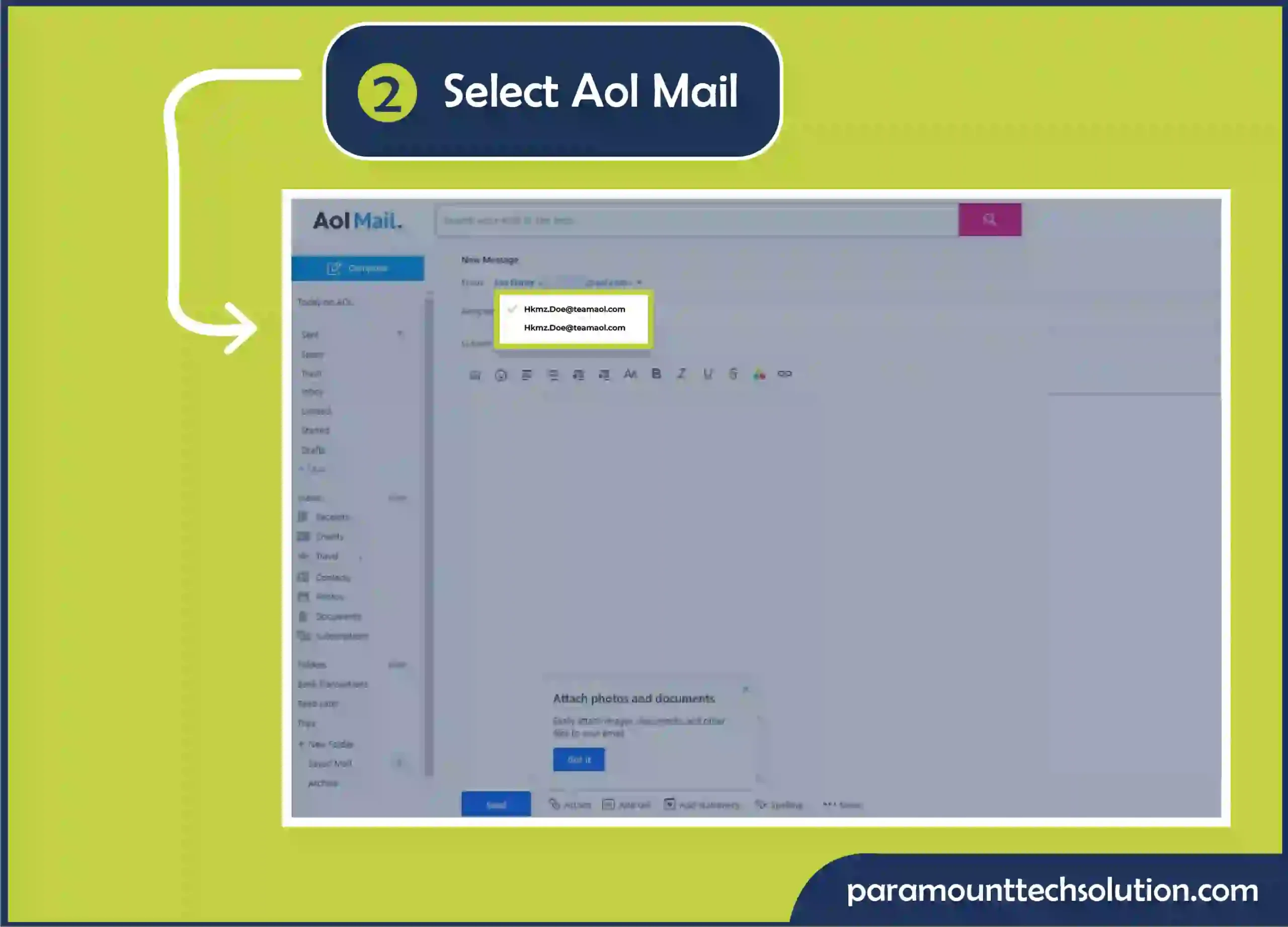 Step 2: Choose one of your email IDs best way you’ve got mail aol ID with ease.