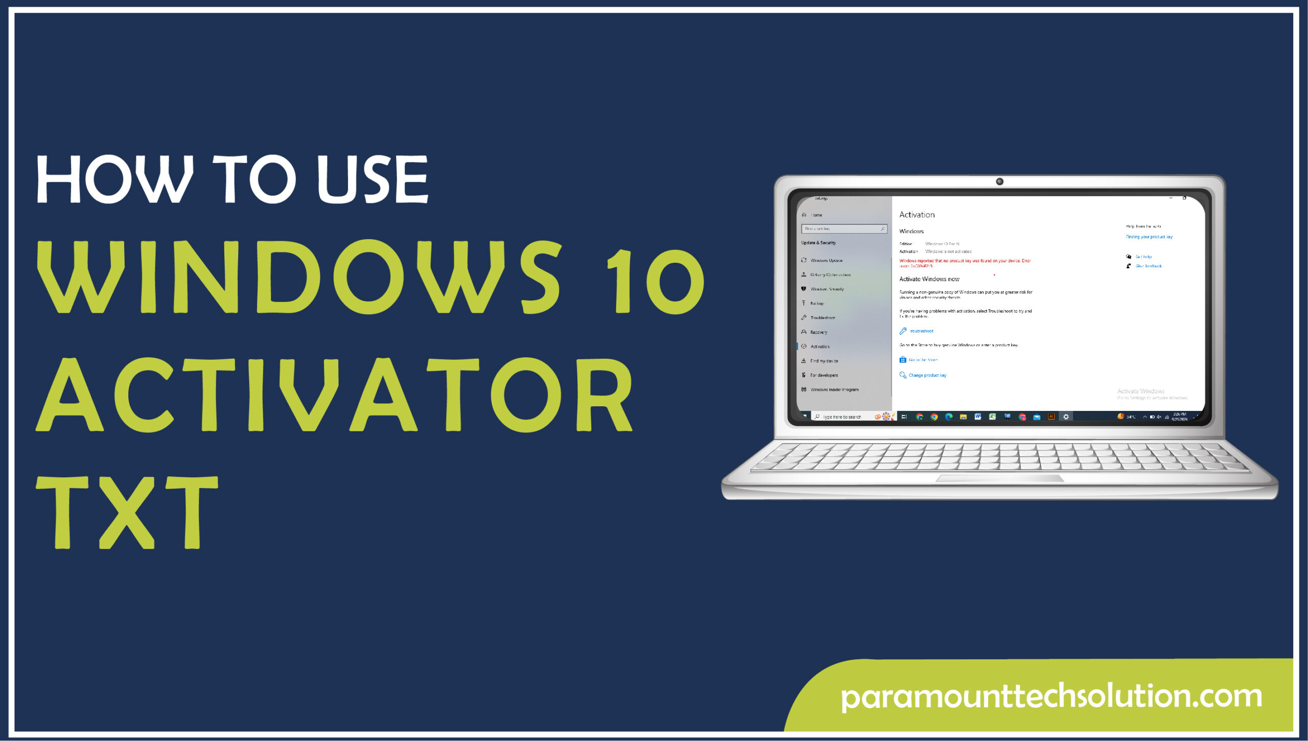 Use Windows 10 Activator TXT