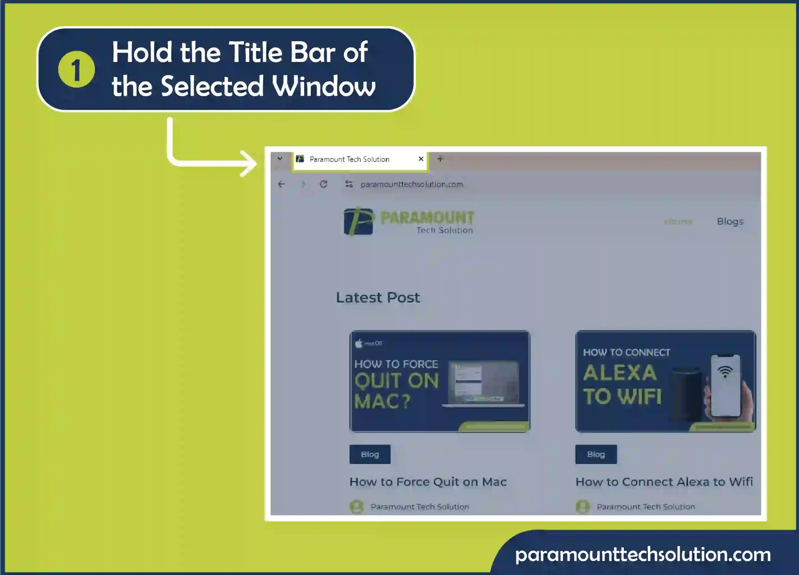 Drag And Snap to Split Windows Screen Step 1: Tap and hold the Title Bar of the selected Window.