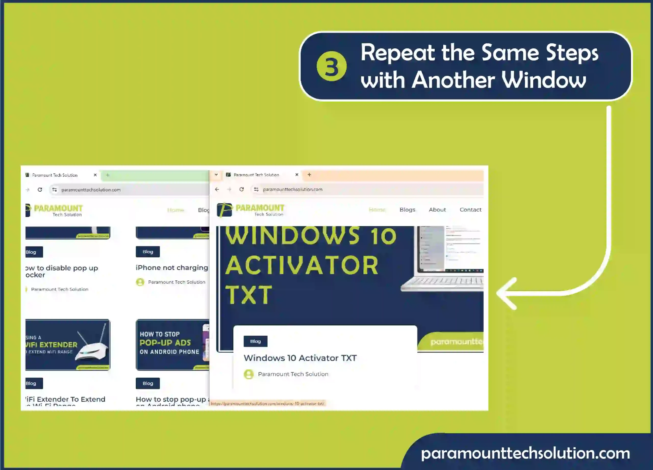 To split 2 windows side by side, repeat the same steps with another Window on the opposite side.