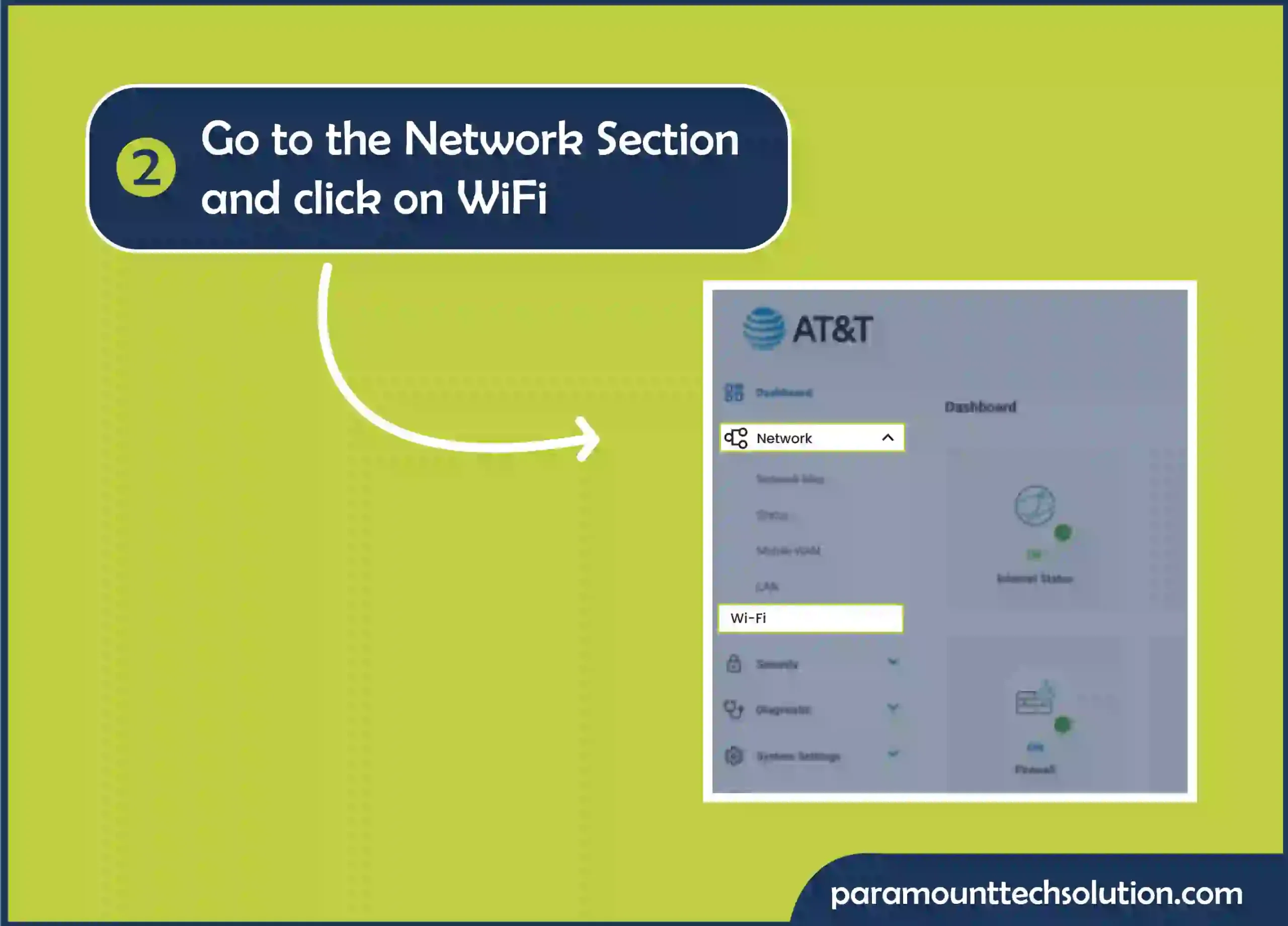 Go to the Network Section and click on WiFi.