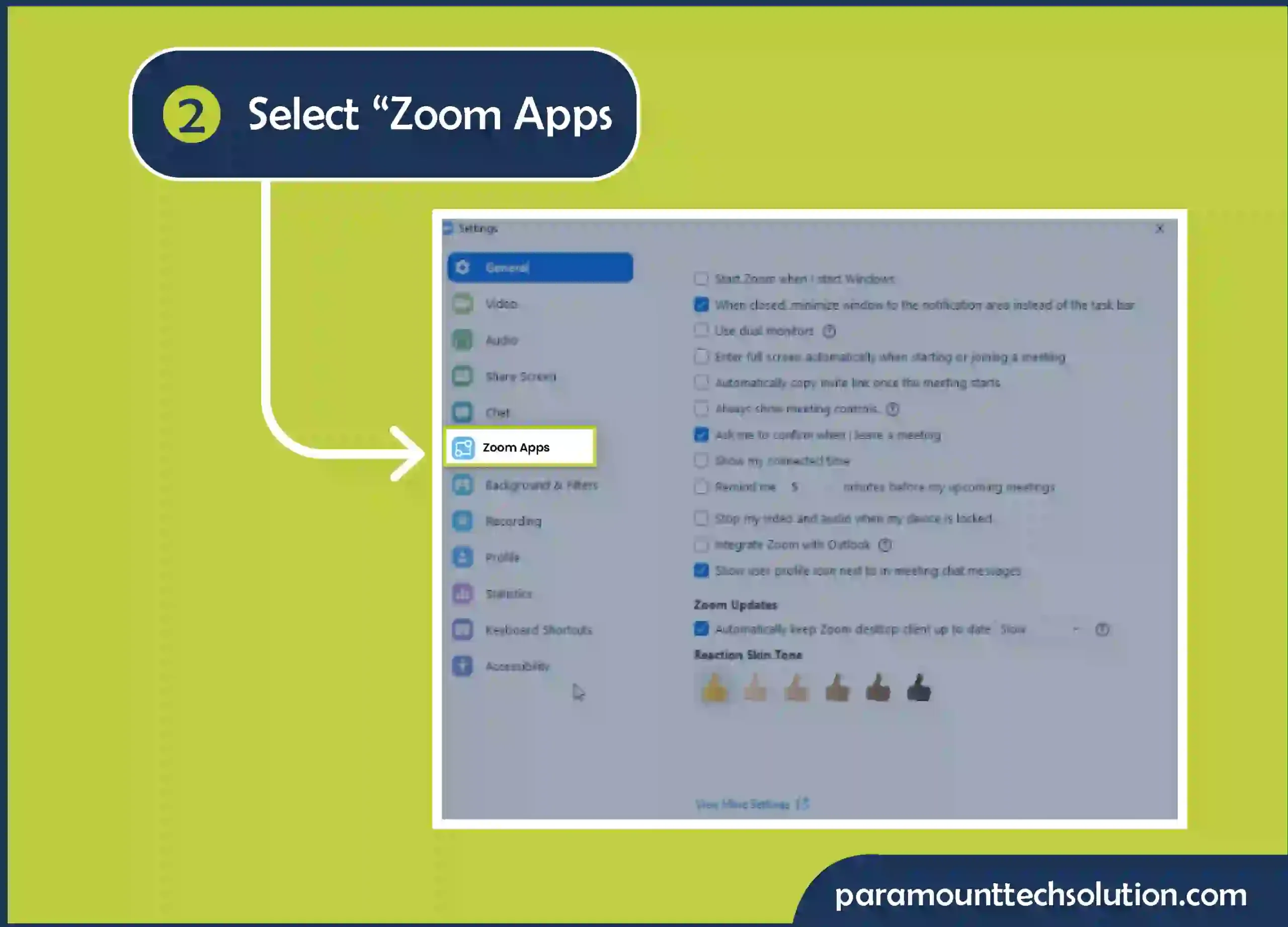 To fix Zoom error code 10004 Step 2: Select “Zoom Apps”